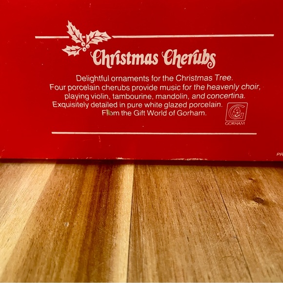 Vintage Gorham Christmas Cherubs Pure White Glazed Porcelain Musical Instruments - Picture 11 of 12